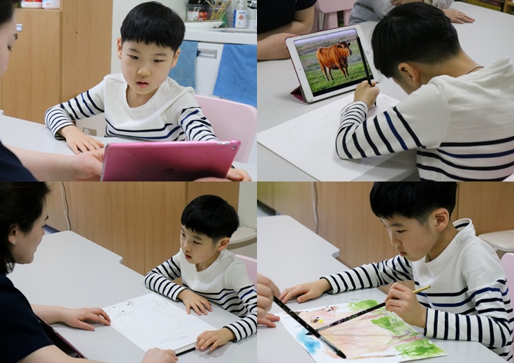 40분 치료시간 동안 작품 하나를 뚝딱 완성하는 단이