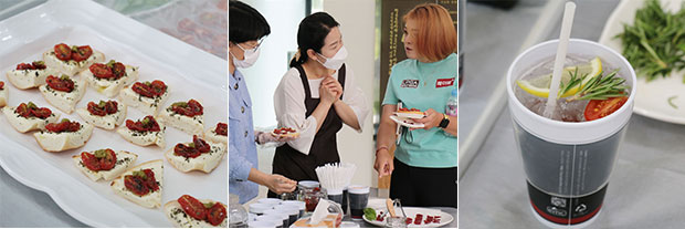 더미라클스 회원들에게 처음 선보인 토마토 디저트와 토마토 에이드.