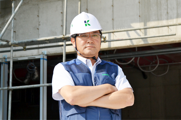 ▲ 어린이재활병원 시공사 강산건설의 홍용범 현장소장.