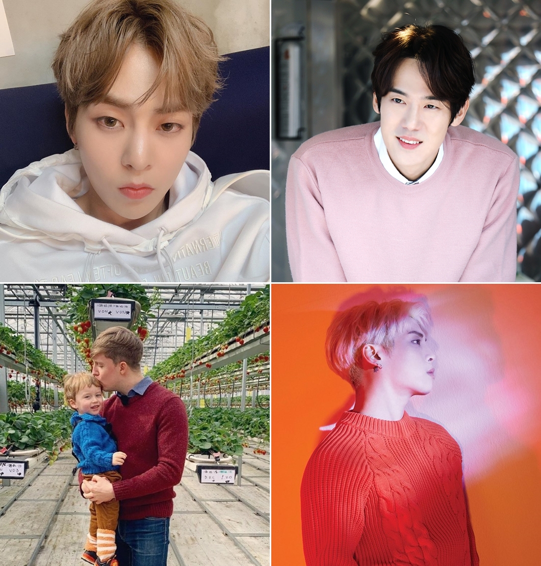 왼쪽 위부터 시계방향으로 엑소 시우민, 유연석, 샤이니 고(故) 종현, 줄리안