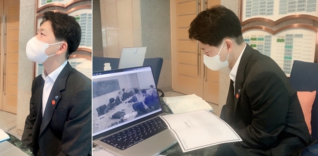 강연 준비중인 박세황 푸르메재단 기획팀장