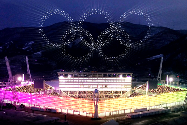 2018 평창올림픽 개회식의 드론쇼 (출처 : Business Recorder)