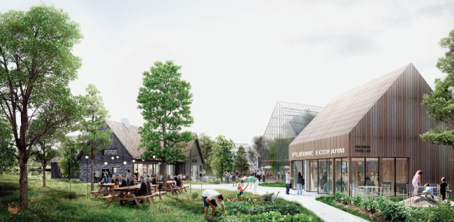 2020년 경기도 인근에 건립하는 것이 목표인 ‘푸르메에코팜’ 예상 모습(사진은 합성자료임). [사진 제공 = Regen Village@EFFEKT ARCHITECTS]