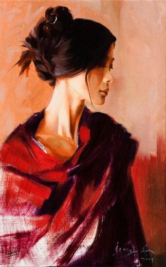 ▲발레리나 강수진을 그린 ‘시선’ 33.3x53cm Oil on canvas 