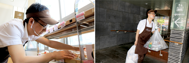 마감 시간에 맞춰 정리정돈을 하고 있는 구정환 씨