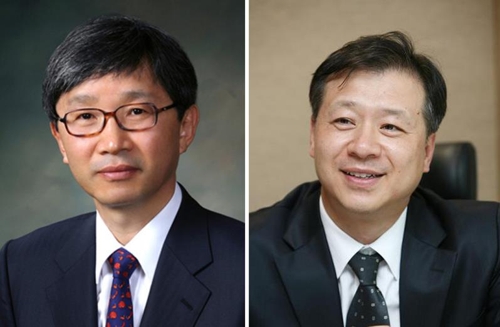 푸르메재단 신임 공동대표로 선임된 박태규(왼쪽) 전 연세대 상경대학장과 김주영 변호사.[푸르메재단 제공]