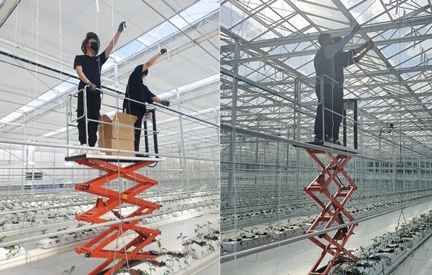 무서웠지만 리프트에서의 작업 성공~!